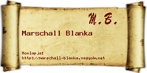 Marschall Blanka névjegykártya